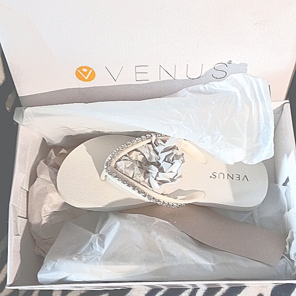 White rhinestone detail sandals